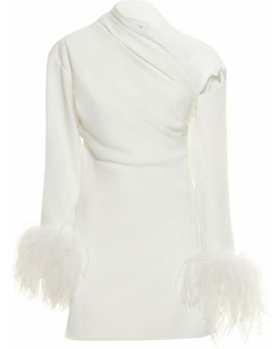 Mini vestido con plumas de plumas de crepé 16arlington blanco