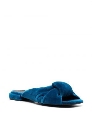 Sandalai velvetinės Furla mėlyna