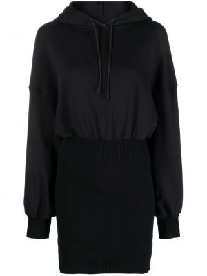 Bavlněné mini šaty s kapucí Msgm černé