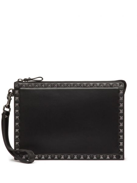 Læder clutch Valentino Garavani sort