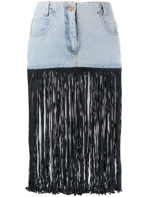 Klasické bavlněné džínová sukně s vysokým pasem Fendi Pre-owned - černá