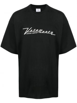 T-shirt mit stickerei aus baumwoll Vetements schwarz