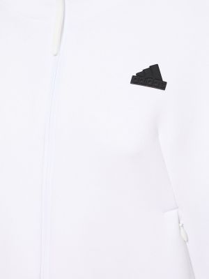 Суичър с качулка с цип Adidas Performance бяло
