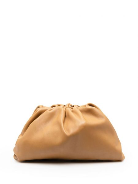 Kožna clutch torbica Bottega Veneta smeđa