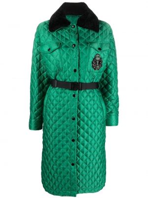 Zielony pikowany płaszcz Ermanno Firenze