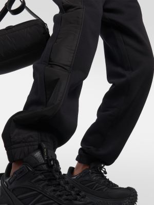 Pantalones de chándal de algodón Moncler negro