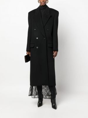 Manteau en laine Saint Laurent noir