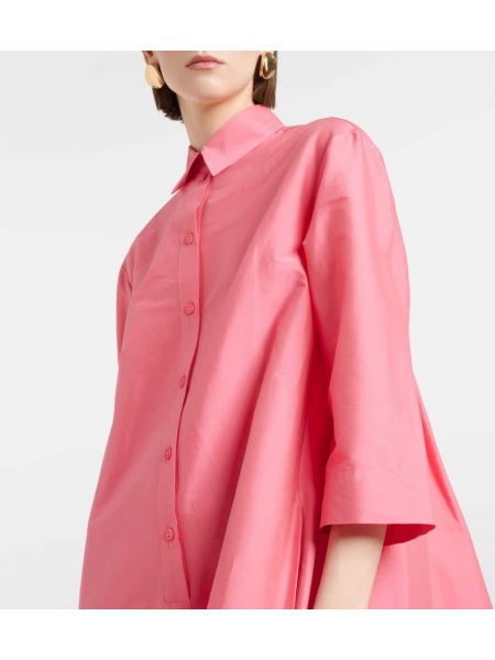 Βαμβακερή μίντι φόρεμα Max Mara ροζ