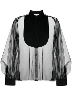 Przezroczysta koszula tiulowa Noir Kei Ninomiya czarna