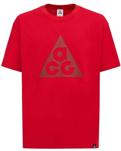 Хлопковая футболка Nike Acg, красный
