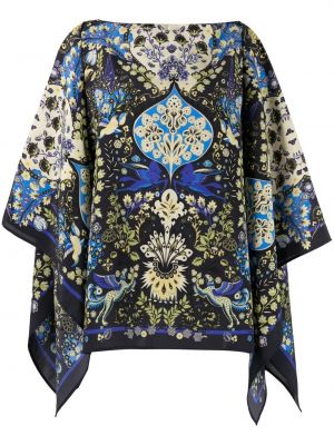 Blomstret poncho med print Etro svart