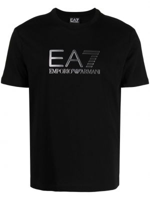 Mustriline puuvillased t-särk Ea7 Emporio Armani