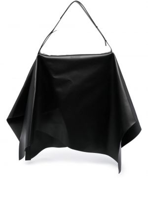 Kožená shopper kabelka Issey Miyake černá