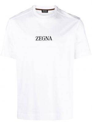 Koszulka z nadrukiem z okrągłym dekoltem Zegna biała