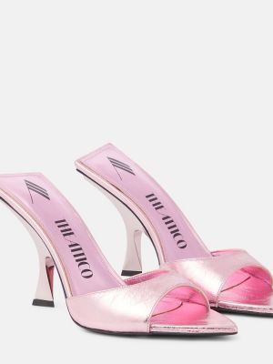Papuci tip mules din piele The Attico roz