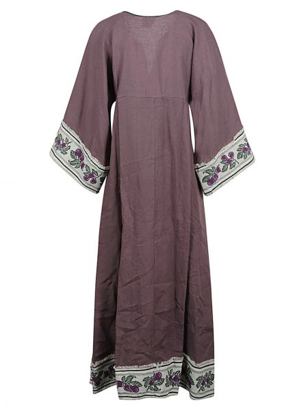 Vestito lungo di lino Ninaleuca viola
