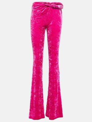 Βελούδινο παντελόνι Versace ροζ