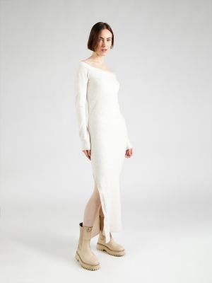 Πλεκτή φόρεμα Weekday λευκό