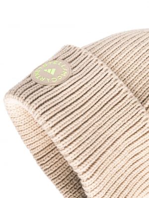 Pletený čepice Adidas By Stella Mccartney béžový