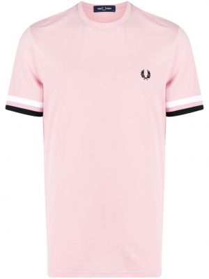 Тениска бродирана с кръгло деколте Fred Perry розово