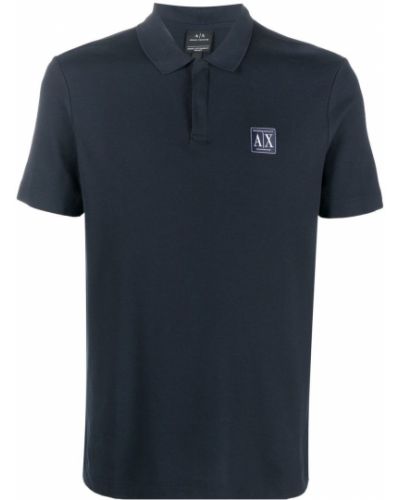 Brodert poloskjorte Armani Exchange blå