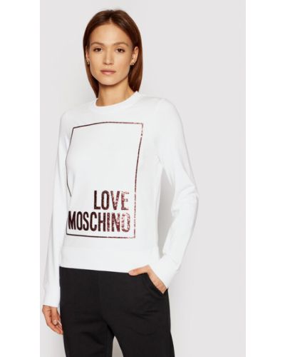 Priliehavá mikina Love Moschino biela