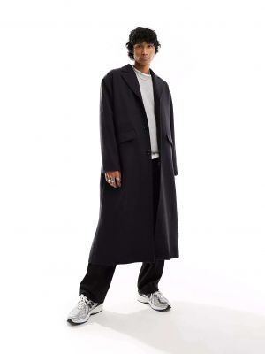 Темно-серый меланжевый оверсайз-пальто из смесовой шерсти Weekday Armond