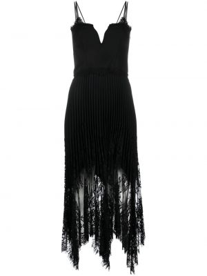 Sukienka midi plisowana koronkowa Nissa czarna