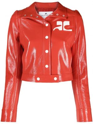 Укороченная куртка с нашивками Courrèges, красная