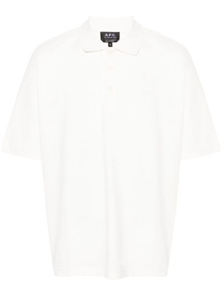 Памучна поло тениска бродирана A.p.c. бяло
