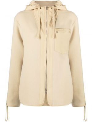 Hette zip ull lang jakke Jil Sander