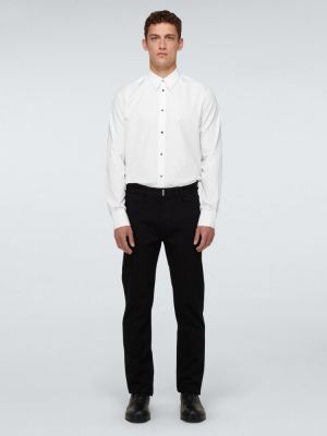 Kokvilnas krekls ar garām piedurknēm Givenchy balts