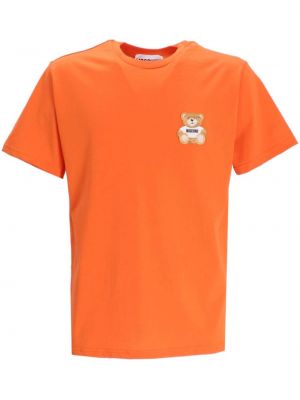Bavlněné tričko Moschino oranžové