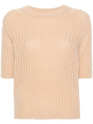 Top di cachemire con scollo tondo chunky Incentive! Cashmere beige