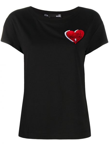 Camiseta con bordado Love Moschino negro