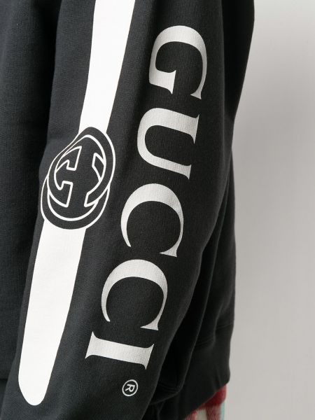 Sudadera con capucha con estampado Gucci negro