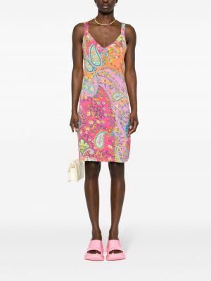 Mini šaty s potiskem s paisley potiskem Twinset růžové