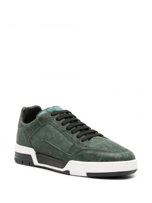 Sneakersy skórzane Moschino zielone