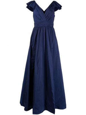 Večerné šaty s volánmi Marchesa Notte modrá