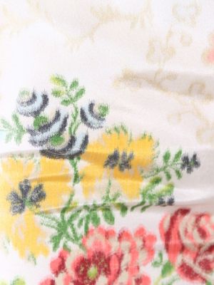 Jedwabna spódnica midi w kwiatki z baskinką Brock Collection biała