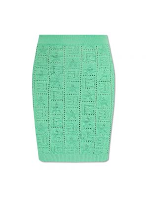 Mini spódniczka ażurowa Balmain zielona
