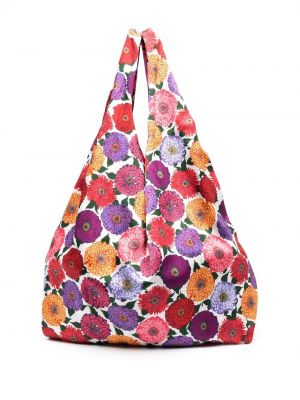 Шопинг чанта на цветя с принт La Doublej розово