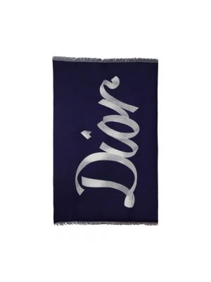 Niebieska szal w kratkę Dior