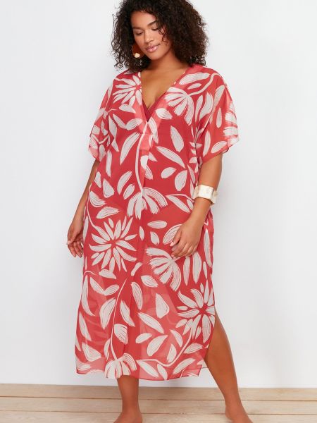 Pletena midi haljina s tropskim uzorkom Trendyol