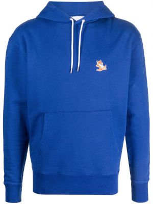 Hoodie aus baumwoll Maison Kitsuné blau