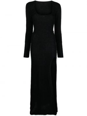 Πλεκτή φόρεμα πουλόβερ Jacquemus μαύρο