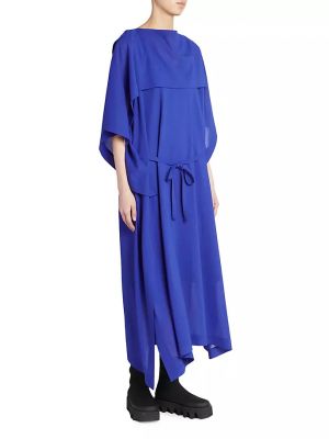 Шерстяное платье миди Issey Miyake синее