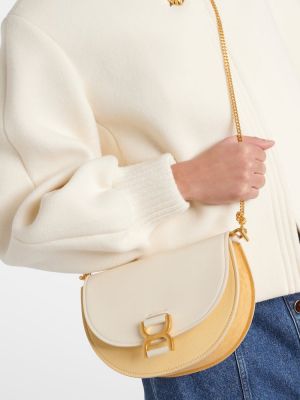 Δερμάτινη τσάντα shopper Chloé λευκό