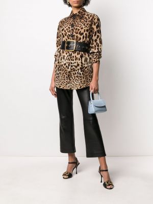 Blusa con estampado leopardo Dolce & Gabbana marrón