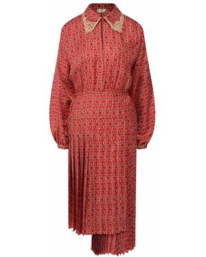 Шелковое платье Fendi, красное